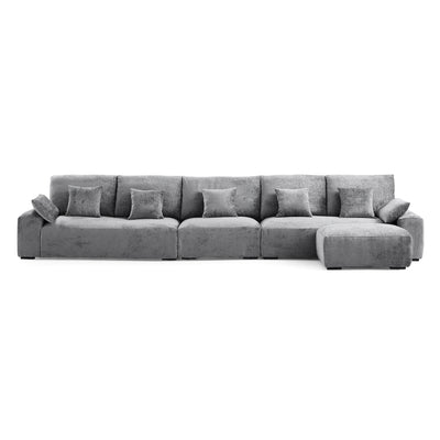 The Empress Yellow Sofa and Ottoman-Gray-175.6"