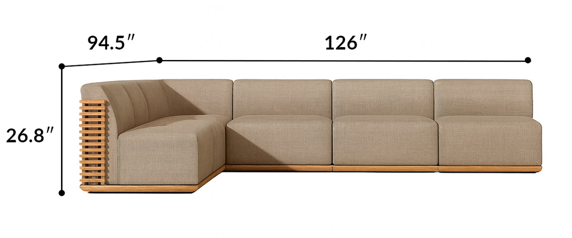 Solana Designer Teak Outdoor Sofa & Lounge Set