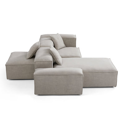 Freedom Modular New Gray Double Sided Sectional Sofa-Sand-106.3"-Low & High