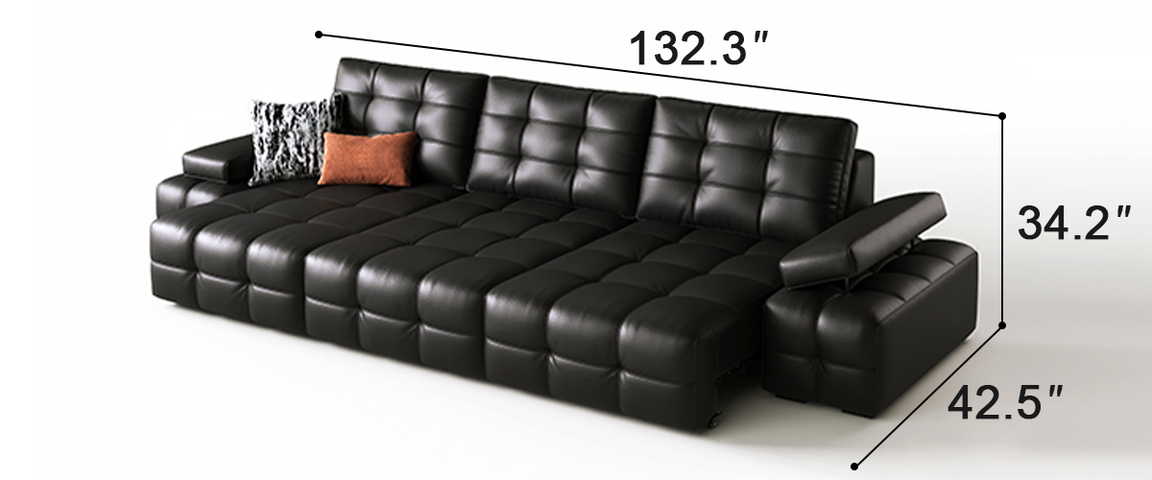 Titan Tufted Leather Electric Sofa Bed