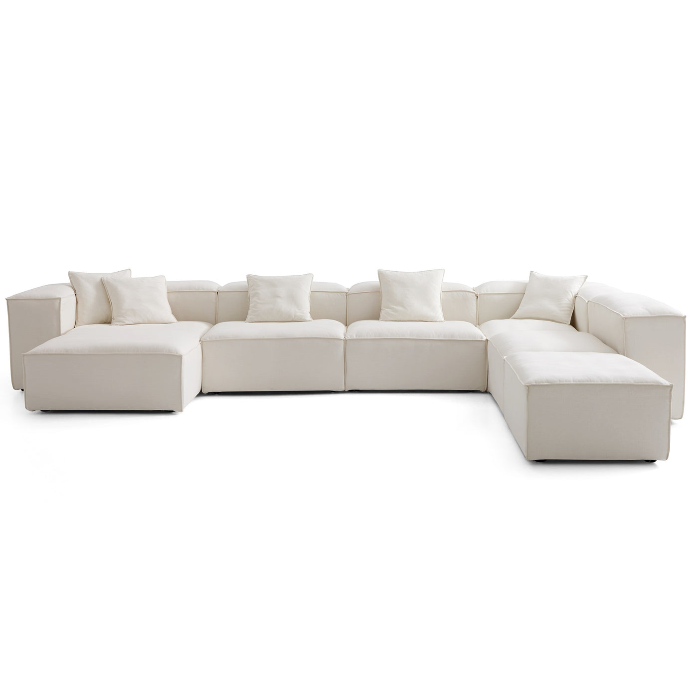 Freedom Modular Beige Open End Sectional Sofa-Beige-181.1"-High