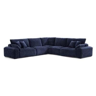 The Empress Navy Blue Corner Sectional-Navy Blue-128.0"