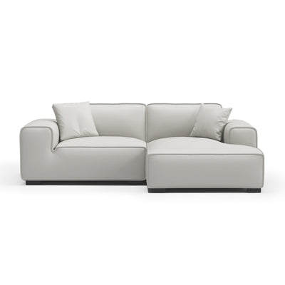 Domus Modular Black Leather Sectional Sofa-White