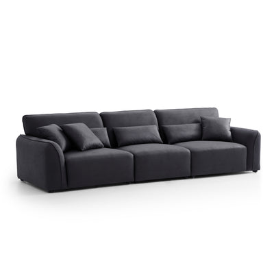 Milano Moda Minimalist Black Sofa-Black-122.0"