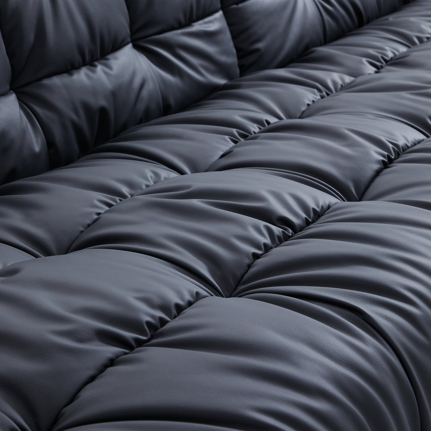 Boba Black Leathaire Sofa-Black