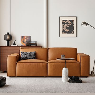 Kendall Italian Top Grain Leather Sofa-Tan