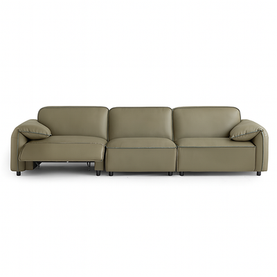 Elara Top Grain Leather Power Recliner Sofa-Olive