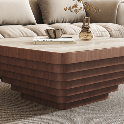 Flutter Walnut Coffee Table Set