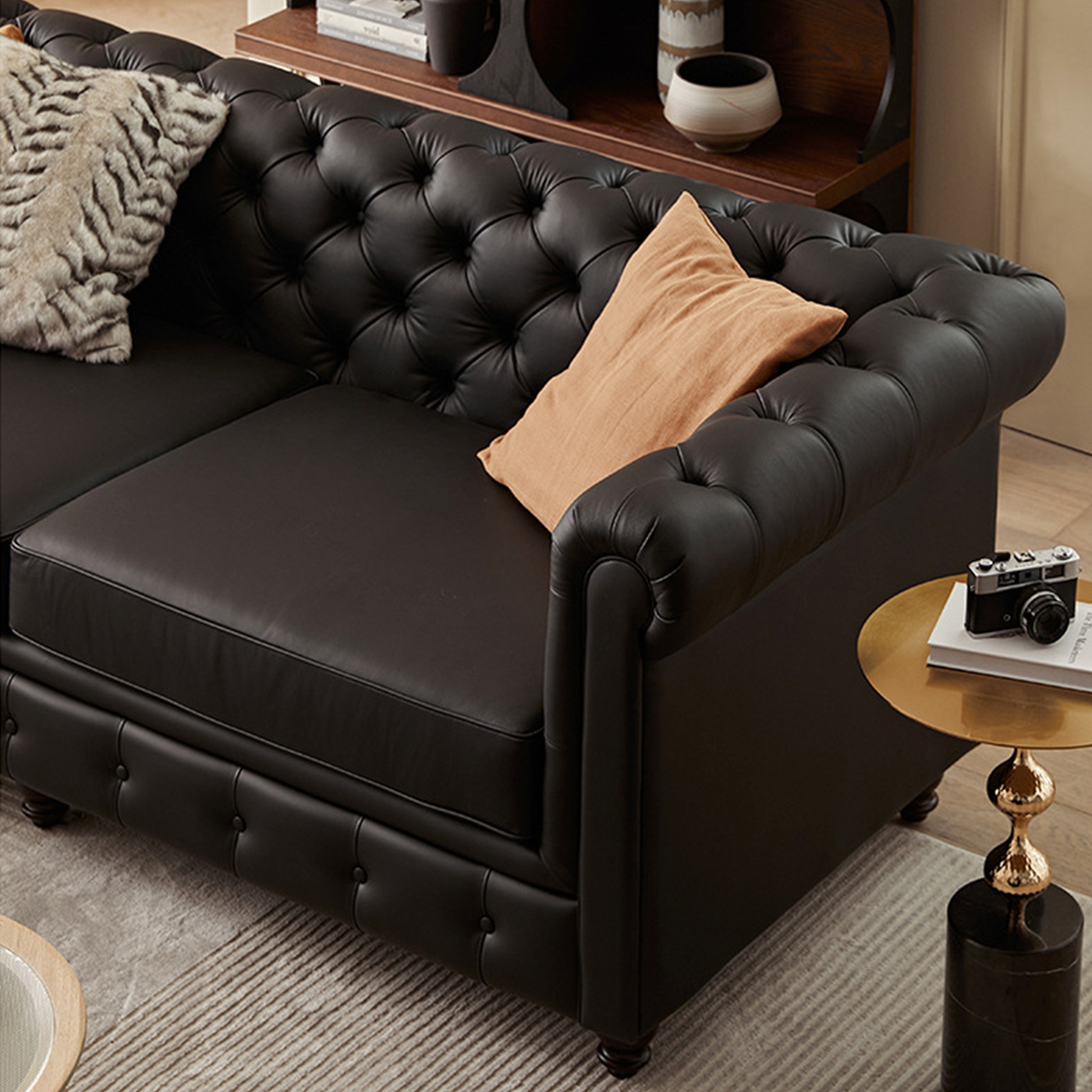 Durango Chesterfield Top Grain Leather Tufted Sofa