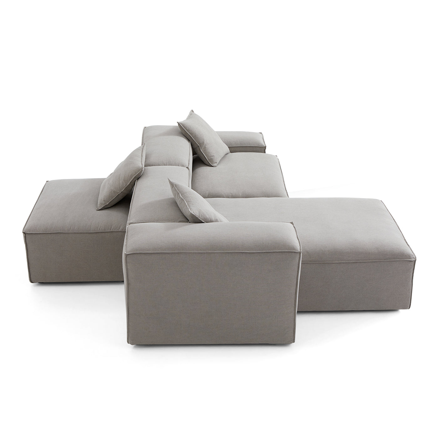 Freedom Modular Double Sided Sectional Sofa-New Gray-106.3"-Low & High