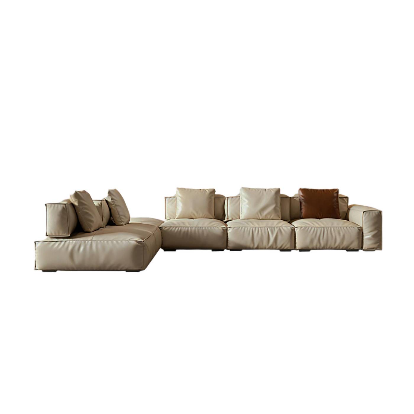 Sugar Cube Leather Sectional