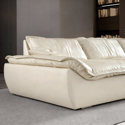 Raisa Vintage Leather Sailboat Sofa-Beige