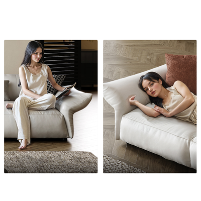 Petalo Modern Leather Sectional-White