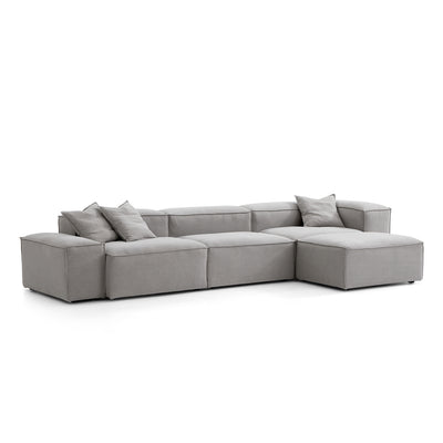 Freedom Modular Sofa with Ottoman-New Gray-143.7"-Low & High