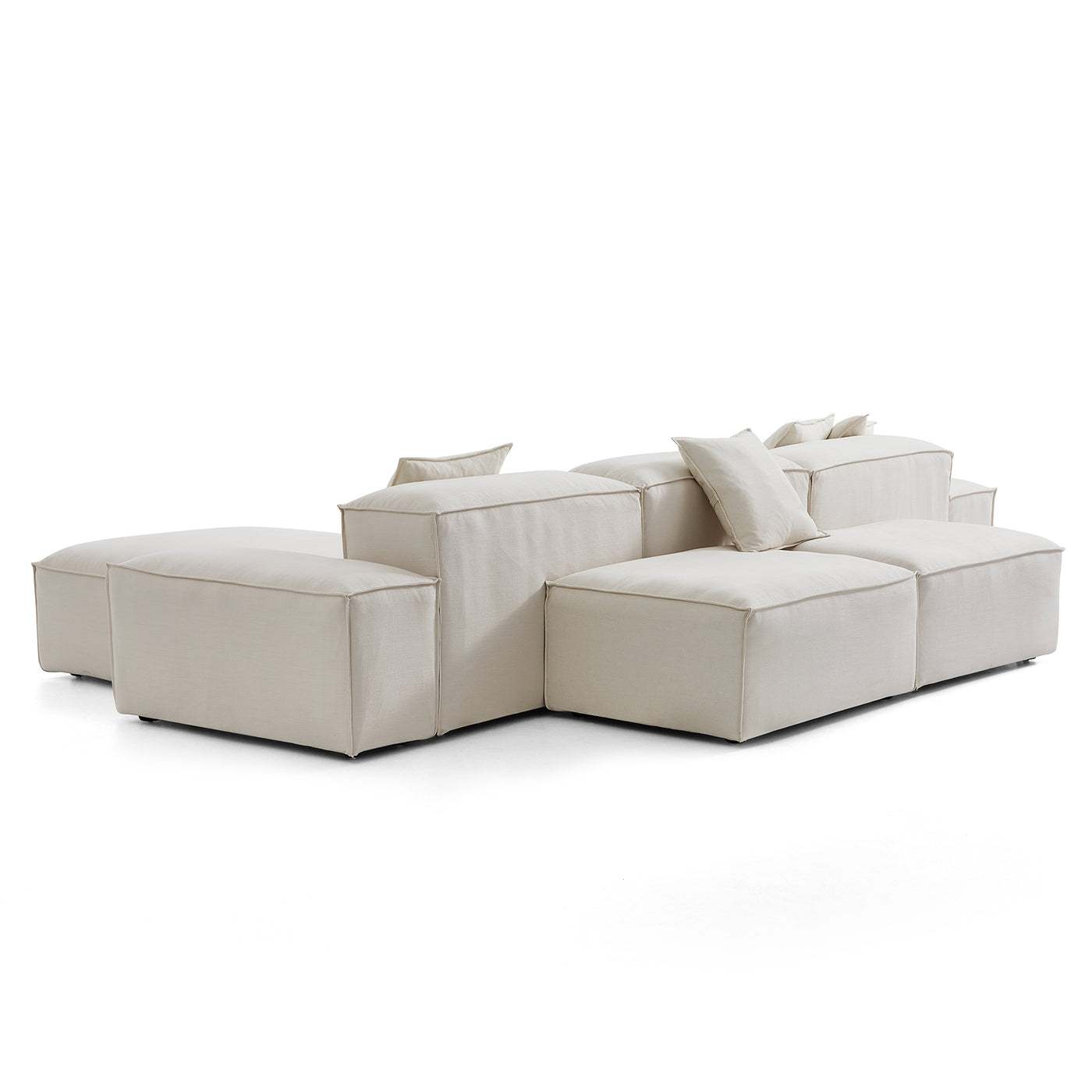 Freedom Modular Double Sided Sectional Sofa-Beige-143.7"-Low