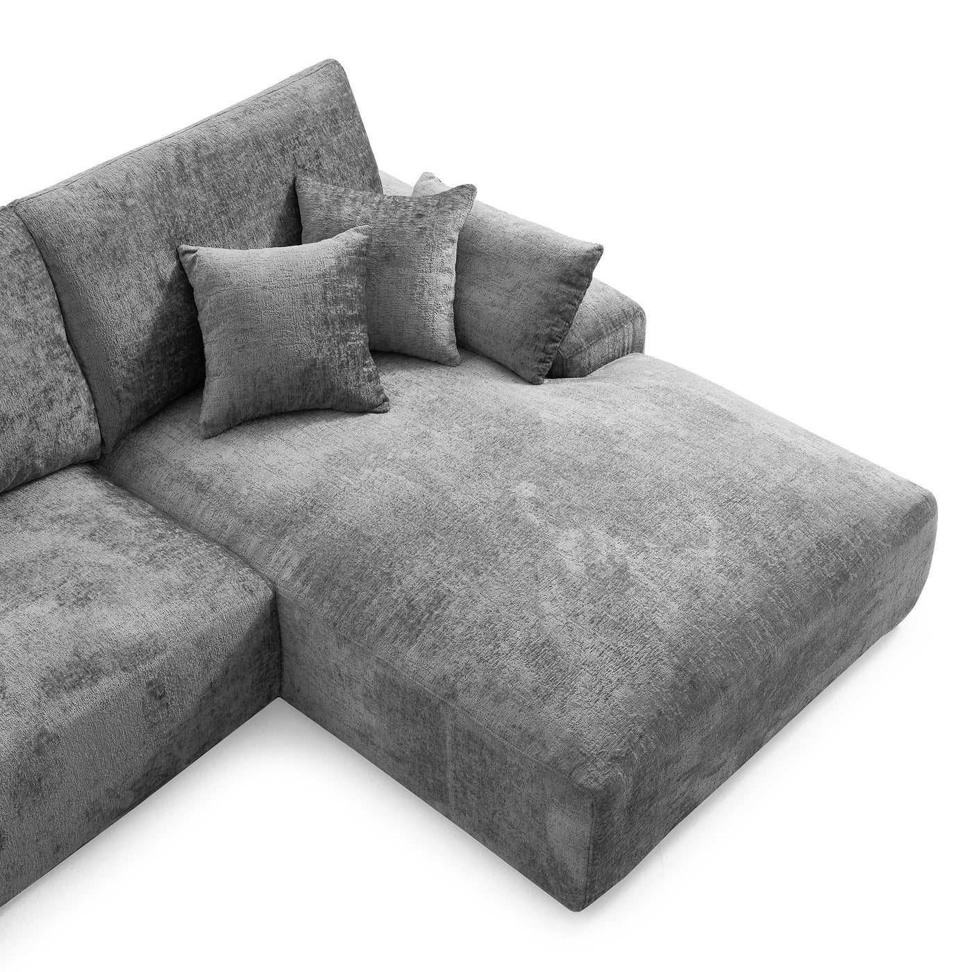 The Empress Gray U Shaped Sectional Sofa-Gray