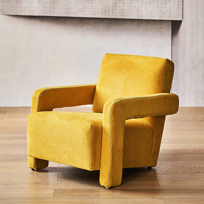 Nova Cream Boucle Utrecht Armchair-Yellow Matt Fabric