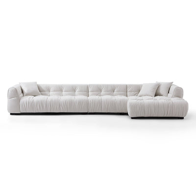 Boba Black Leathaire Sectional-White-153.5″-Facing Right