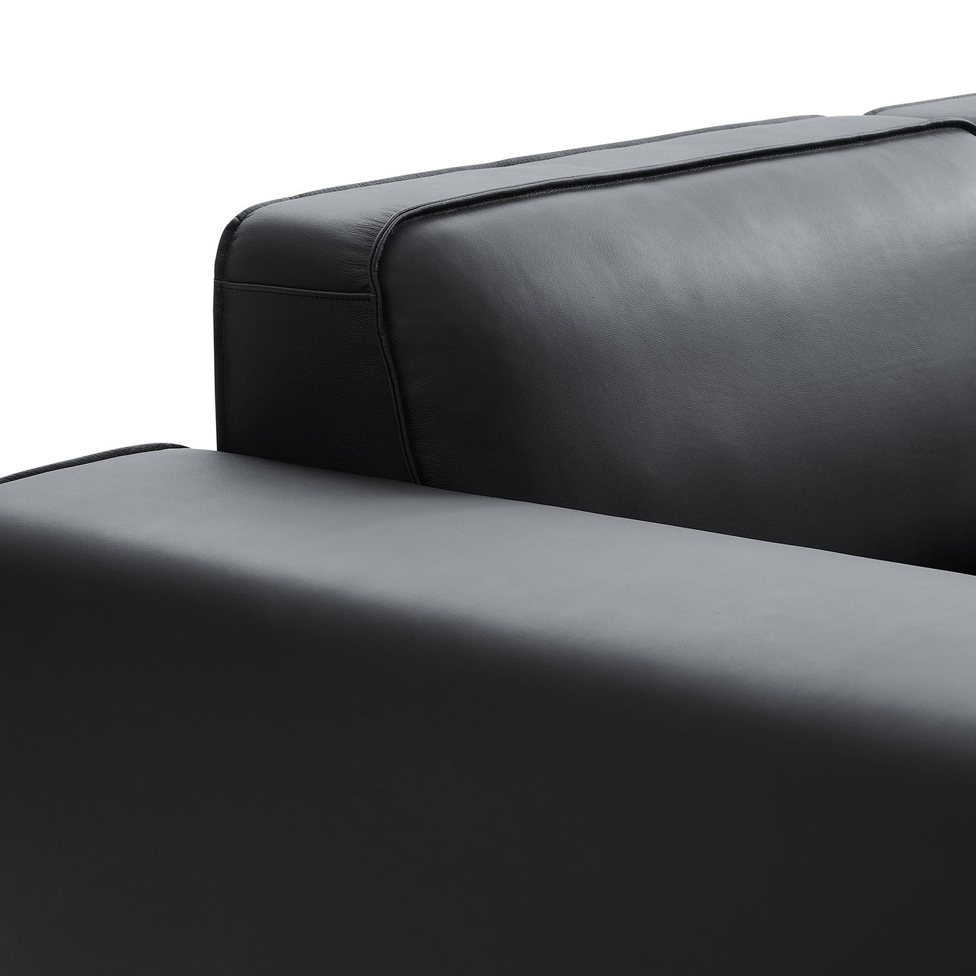Domus Modular Dark Gray Leather Sectional Sofa-Black