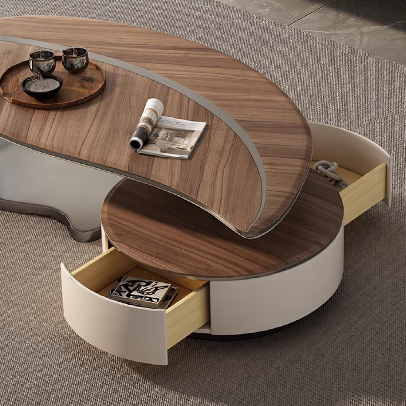 Leaf Curved Coffee Table Set