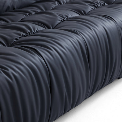 Boba Black Leathaire Sofa-Black