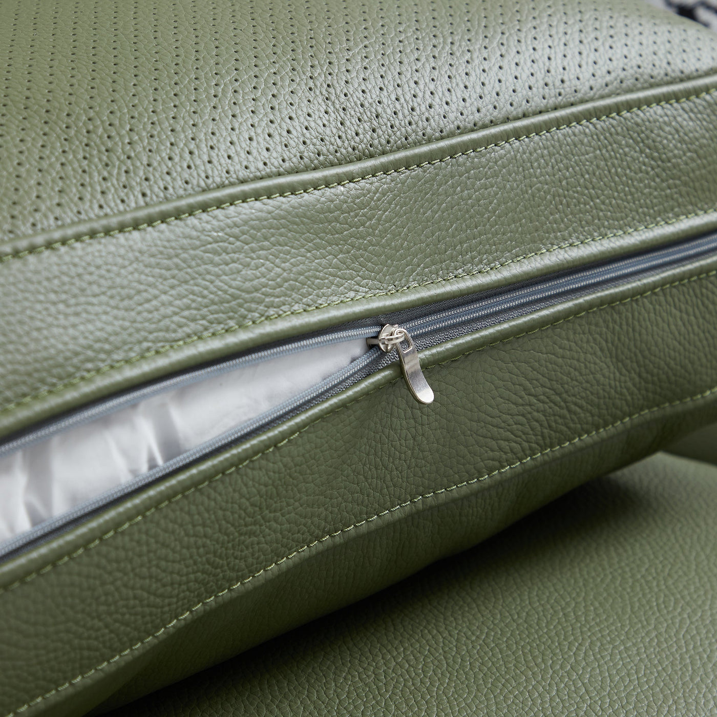 Olivia Top Grain Genuine Leather Armchair-Green