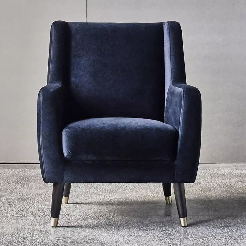 Eden Ink Blue Velvet Lounge Chair-Blue