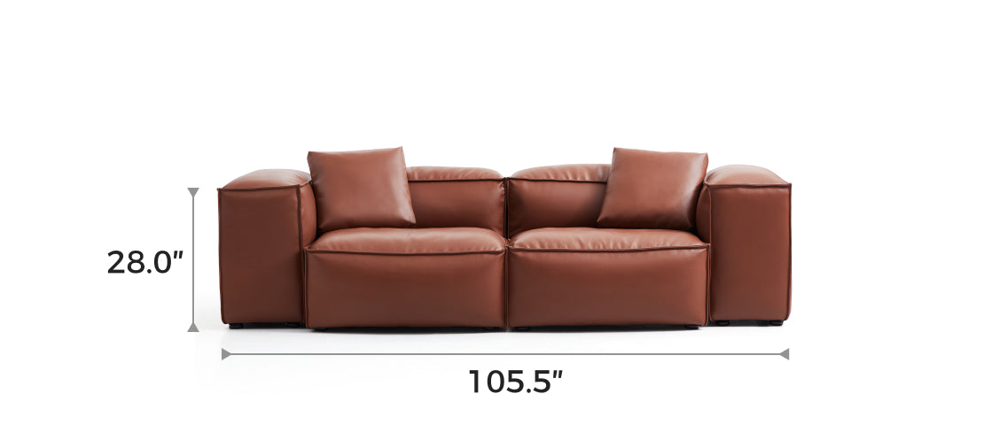 Flex Modular Brown Genuine Leather Sofa