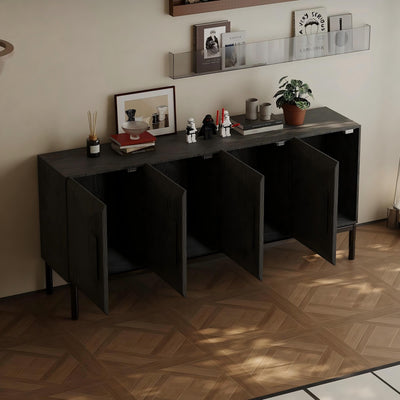 Florence Black Solid Wood Sideboard Cabinet