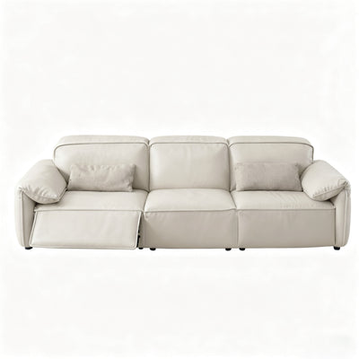 Elara Top Grain Leather Power Recliner Sofa-Beige