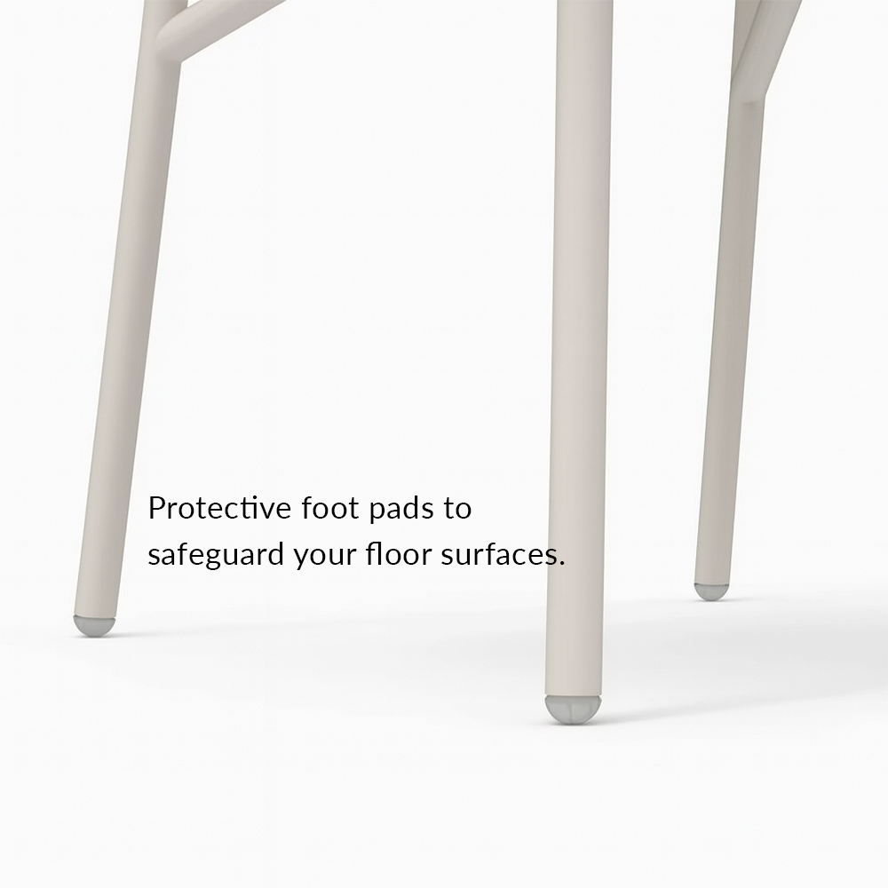 Chloe Outdoor 4 Person Patio Dining Set with Round Teak Top Table-White