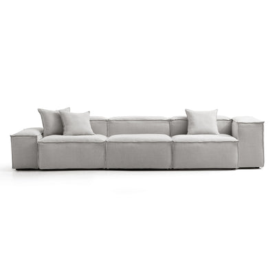 Freedom Modular Gray Sofa-Gray-143.7″-Low & High