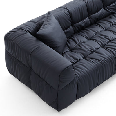 Boba Black Leathaire Sofa-Black