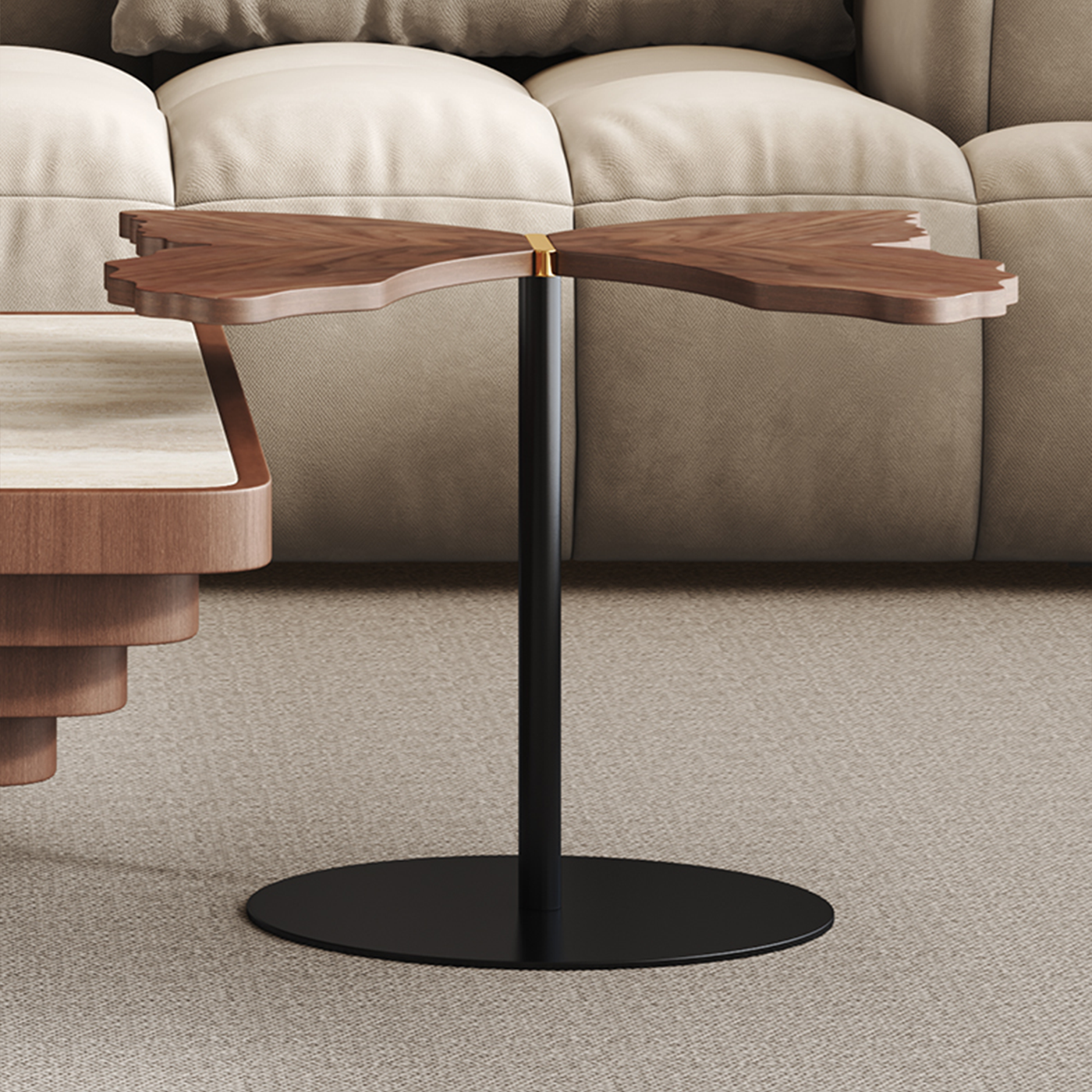Flutter Walnut Coffee Table Set