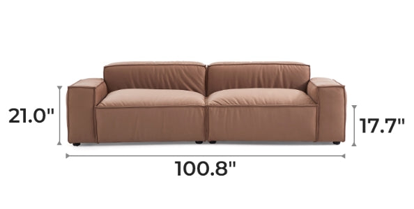 Luxury Minimalist Brown Fabric Sofa Set