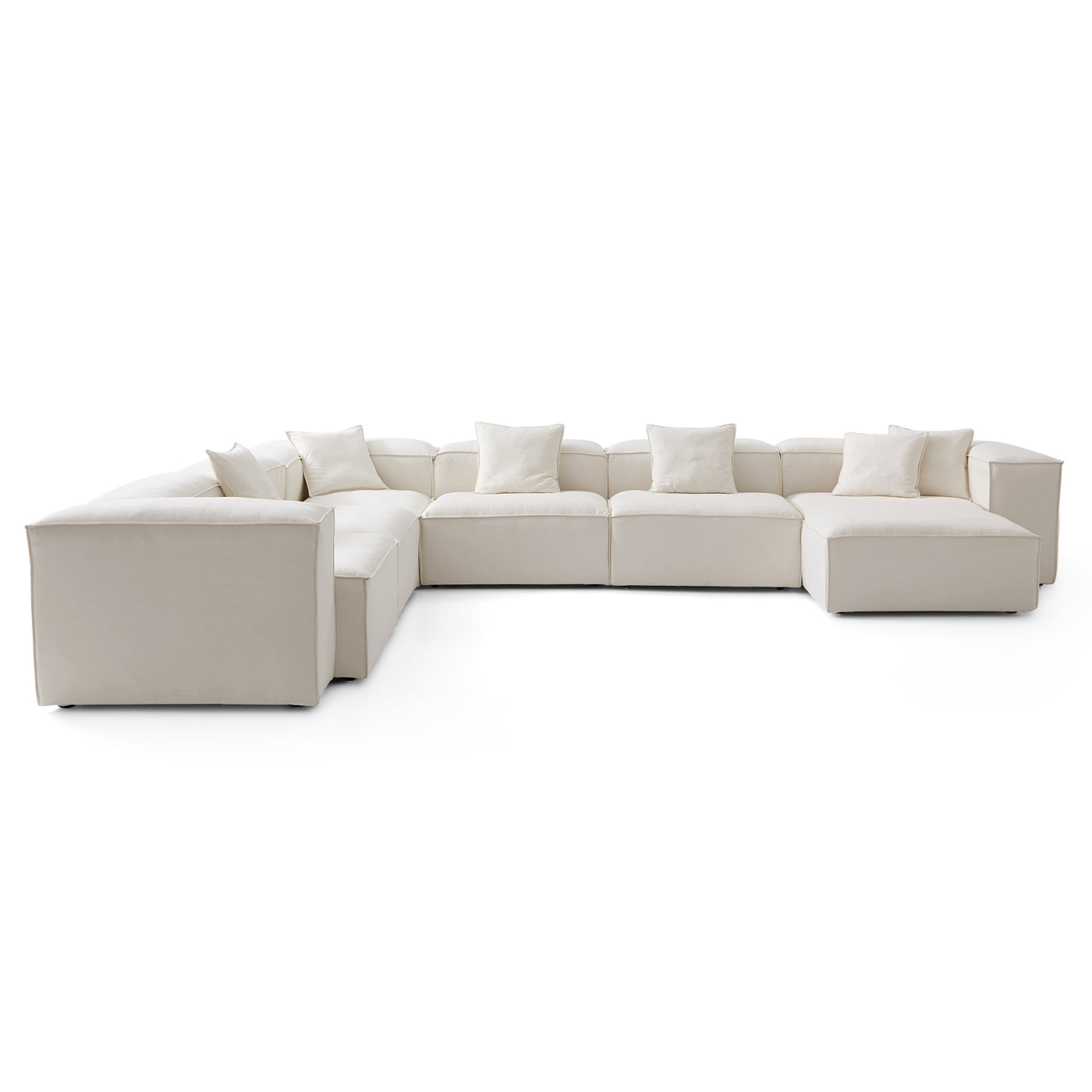 Freedom Modular Beige U Shaped Sectional Sofa-Beige-181.1"-High