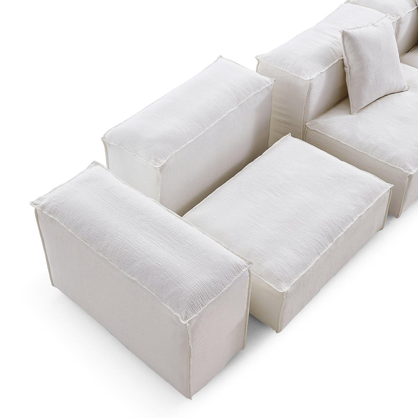Freedom Modular White Double Sided Sectional Sofa-White