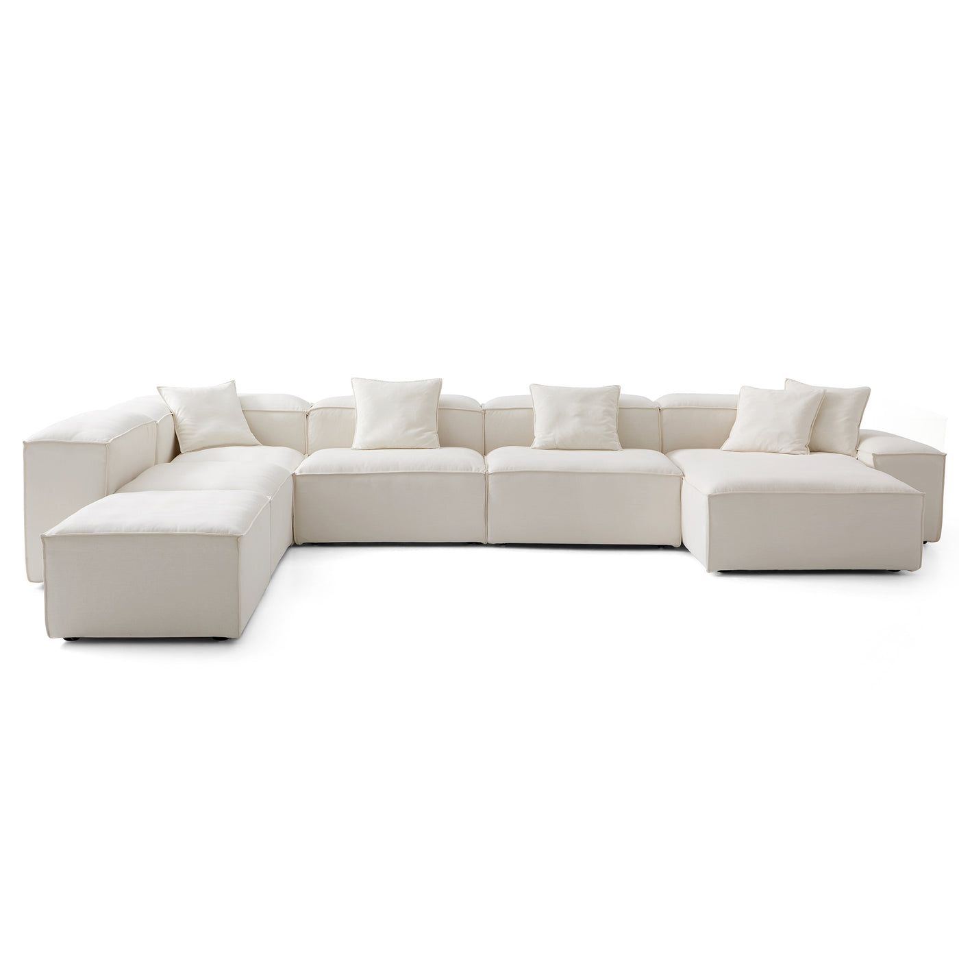 Freedom Modular Beige Open End Sectional Sofa-Beige-181.1"-Low