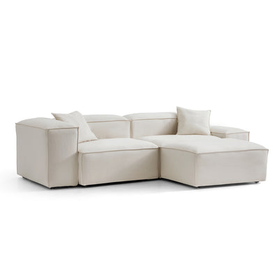 Freedom Modular Sofa with Ottoman-Beige-106.3"-Low & High