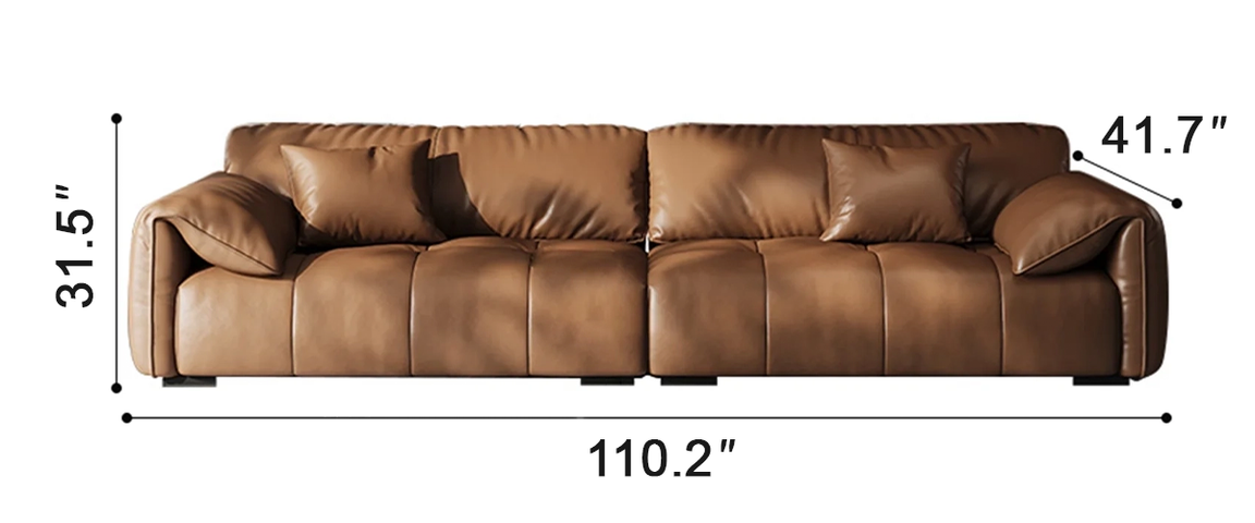 Anorea Brown Contemporary Minimalist Sofa