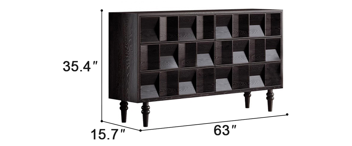 Kenzo Geometric Wood Sideboard