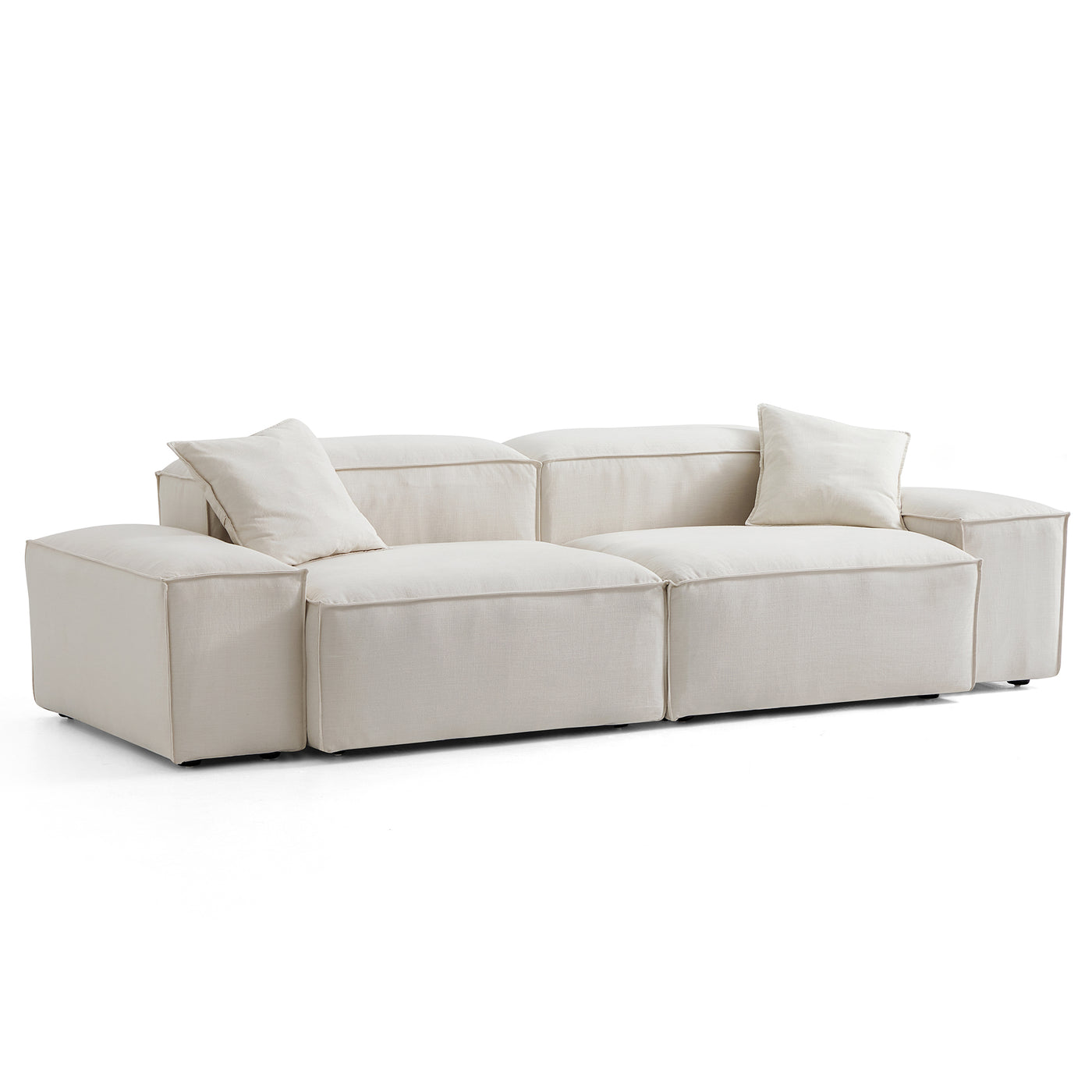 Freedom Modular Sectional Sofa-Beige-106.3"-Low