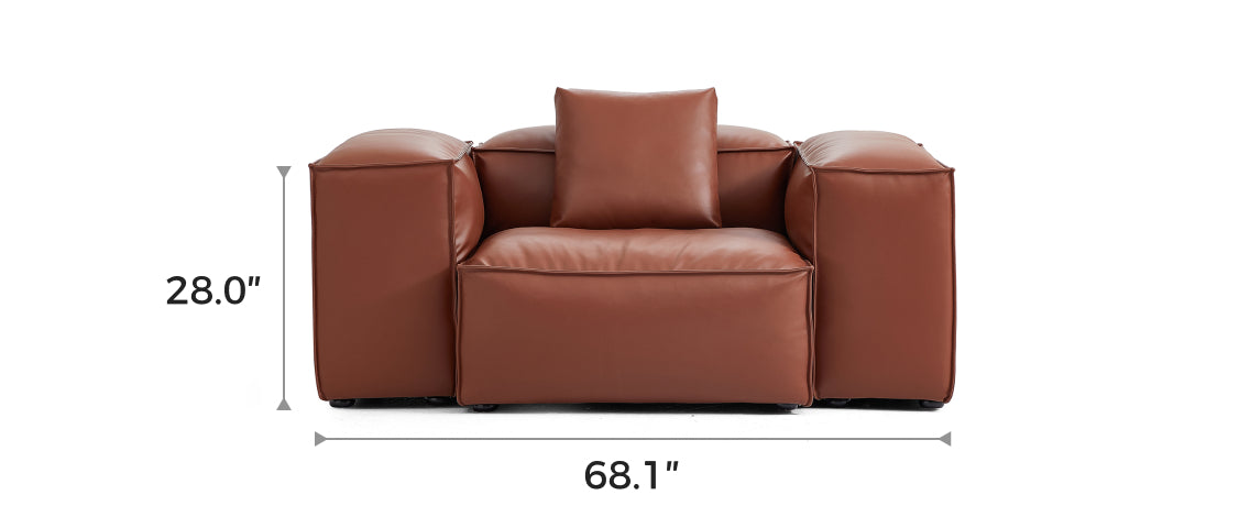 Flex Modular Brown Genuine Leather Armchair