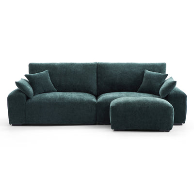 The Empress Green Sofa and Ottoman-Green-106.3″