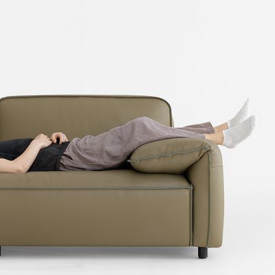 Elara Top Grain Leather Power Recliner Sofa-Olive