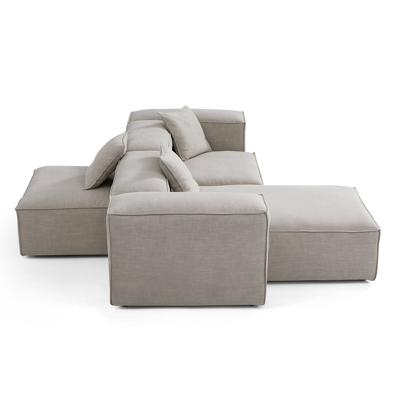 Freedom Modular New Gray Double Sided Sectional Sofa-Sand-106.3"-High