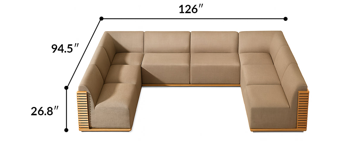 Solana Designer Teak Outdoor Sofa & Lounge Set