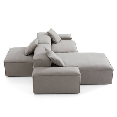 Freedom Modular Double Sided Sectional Sofa-New Gray-106.3"-Low