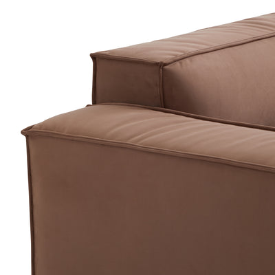 Luxury Minimalist Brown Fabric Sofa Set-Brown