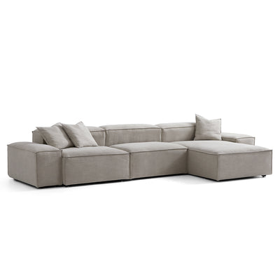 Freedom Modular New Gray Sectional Sofa-Sand-143.7"-Low